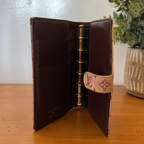 LV Small Mini Lin Red/Cherry Denim Day Planner - Picture 7 of 13